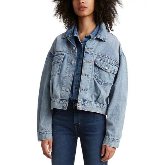 Levi's Cotton Oversized Utility Denim Trucker Jacket Women's Size XS - Picture 1 of 4